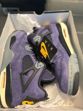 Jordan Men’s Sneakers - Purple/Black with Yellow Accents